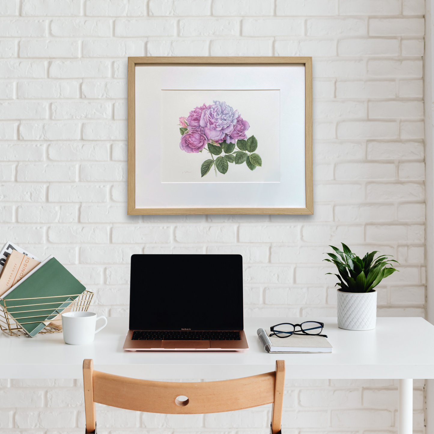 Rosa 'Love Song' Original Watercolor